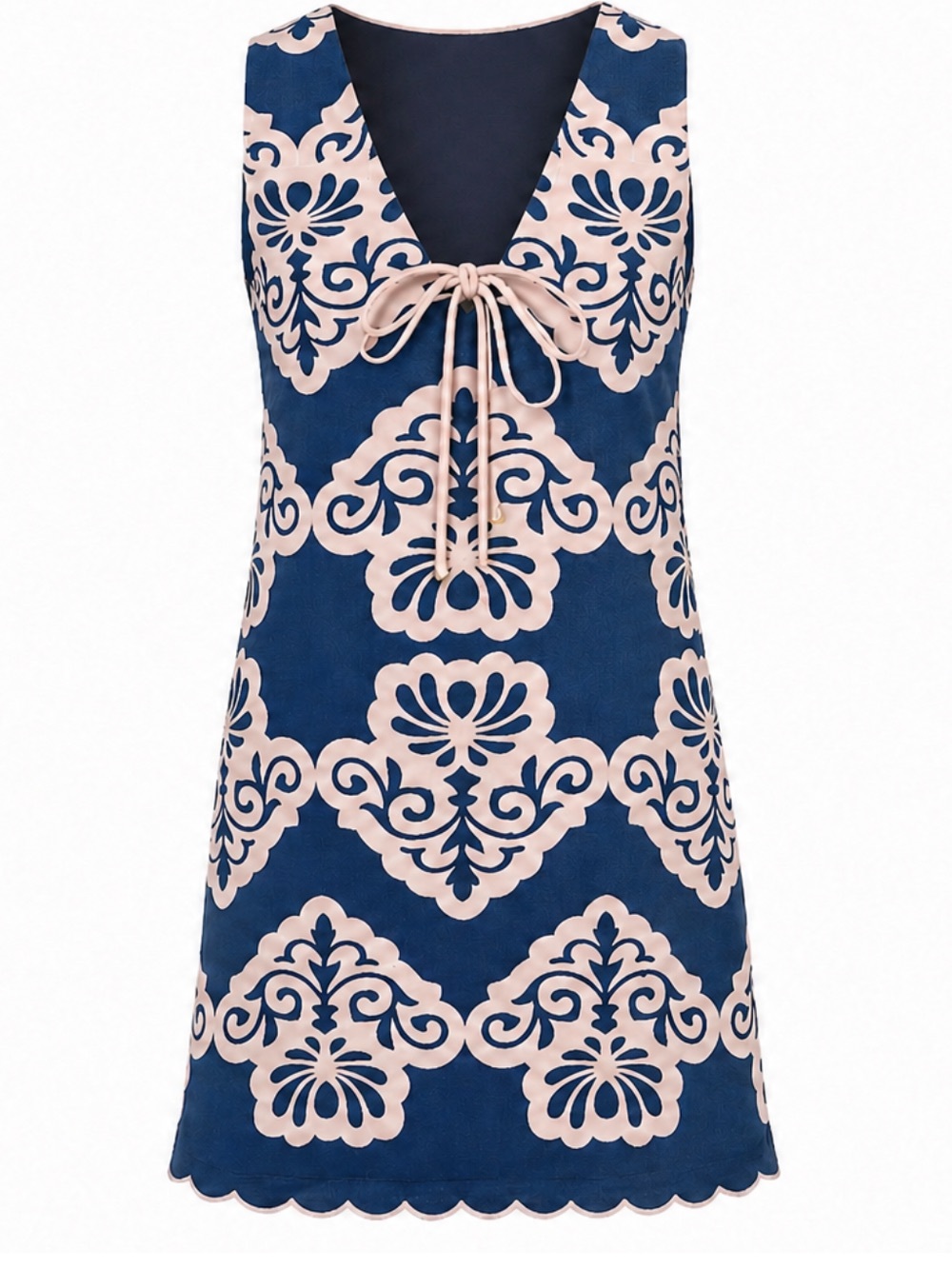 NEW Anna Cate Victoria Navy Sea Wall Mini Dress Linen Cotton NWT